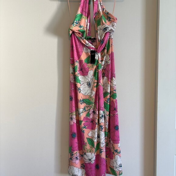 NWT AFRM Avian Halter Dress In Spring Blush Bouquet Size Medium - Picture 5 of 8